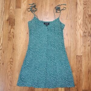 & Other Stories Women Casual Green Polka Dot Mini Dress Front Button Closure 0